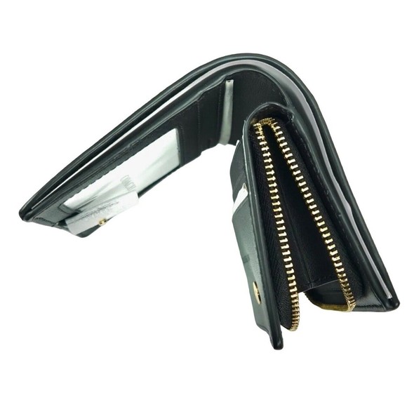 NWT Coach Coated Canvas Signature Woodstock Snap Wallet C4592 Brown/Black Multi - Picture 4 of 6